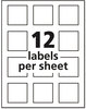 A Picture of product AVE-22806 Avery® Square Labels with Sure Feed® Technology and TrueBlock, 2 x White, 300/Pack