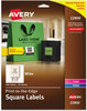 A Picture of product AVE-22806 Avery® Square Labels with Sure Feed® Technology and TrueBlock, 2 x White, 300/Pack