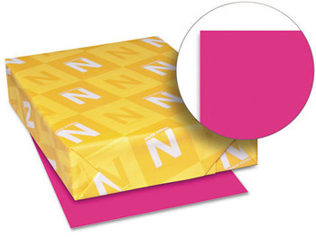 Neenah Paper Astrobrights® Colored Card Stock,  65 lb., 8-1/2 x 11, Fireball Fuchsia, 250 Shts