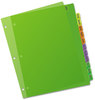 A Picture of product AVE-11331 Avery® Preprinted Plastic Tab Dividers Durable 12-Tab, Jan. to Dec., 11 x 8.5, Assorted, 1 Set