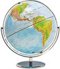 A Picture of product AVT-30502 Advantus® World Globe w/Blue Oceans,  Silver-Toned Metal Desktop Base,Full-Meridian