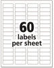 A Picture of product AVE-5155 Avery® Easy Peel® White Address Labels with Sure Feed® Technology w/ Laser Printers, 0.66 x 1.75, 60/Sheet, 100 Sheets/Pack