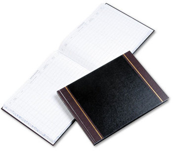 Wilson Jones® Detailed Visitor Register Book,  Black Cover, 208 Ruled Pages, 9 1/2 x 12 1/4