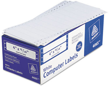 Avery® Dot Matrix Printer Mailing Labels Pin-Fed Printers, 0.94 x 4, White, 5,000/Box