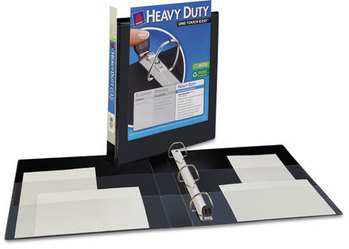 Avery® Heavy-Duty View Binder with DuraHinge® and One Touch EZD® Rings 3 1" Capacity, 11 x 8.5, Black