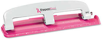 PaperPro® inCOURAGE™ 12 Three-Hole Punch,  12-Sheet Capacity, Pink