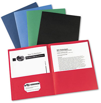 Avery® Two-Pocket Folder 40-Sheet Capacity, 11 x 8.5, Assorted Colors, 25/Box