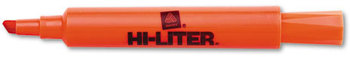 Avery® HI-LITER® Desk-Style Highlighters Fluorescent Orange Ink, Chisel Tip, Orange/Black Barrel, Dozen