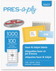 A Picture of product AVE-30603 PRES-a-ply® Labels Laser Printers, 2 x 4, White, 10/Sheet, 100 Sheets/Box