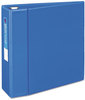 A Picture of product AVE-79884 Avery® Heavy-Duty Non-View Binder with DuraHinge® and One Touch EZD® Rings Locking 3 4" Capacity, 11 x 8.5, Blue