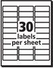 A Picture of product AVE-15660 Avery® Matte Clear Easy Peel® Mailing Labels with Sure Feed® Technology w/ Laser Printers, 1 x 2.63, 30/Sheet, 10 Sheets/Pack