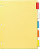 A Picture of product AVE-11465 Office Essentials™ Plastic Insertable Dividers 5-Tab, 11 x 8.5, Assorted Tabs, 1 Set