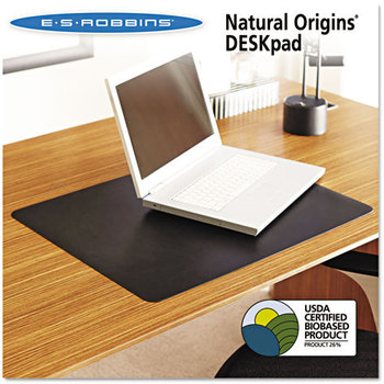ES Robbins® Natural Origins® Desk Pad,  19 x 12, Matte, Black