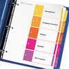 A Picture of product AVE-11187 Avery® Customizable Table of Contents Ready Index® Multicolor Dividers with Printable Section Titles TOC Tab 5-Tab, 1 to 5, 11 x 8.5, White, Traditional Color Tabs, 6 Sets