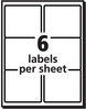 A Picture of product AVE-8464 Avery® Shipping Labels with TrueBlock® Technology w/ Inkjet Printers, 3.33 x 4, White, 6/Sheet, 100 Sheets/Box