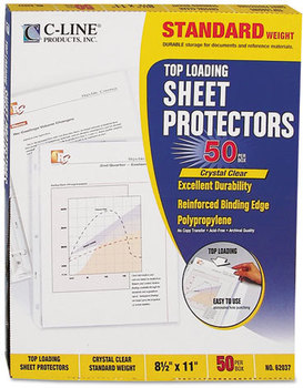 C-Line® Polypropylene Sheet Protector,  Clear, 2", 11 x 8 1/2, 50/BX