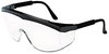 A Picture of product CRW-SS110 Crews® Stratos® SS1 Series Safety Glasses. Black Frame with Clear Lens.
