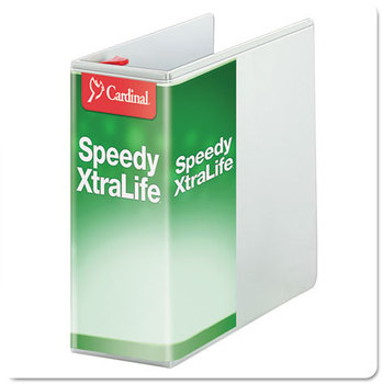 Cardinal® Speedy XtraLife® Non-Stick Locking Slant-D® Ring Binder,  5" Cap, 11 x 8 1/2, White