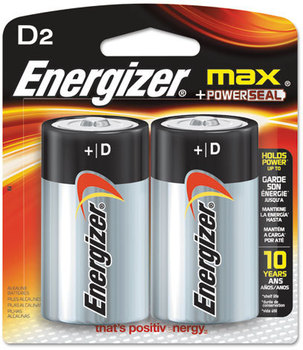 Energizer® MAX® Alkaline Batteries,  D, 2 Batteries/Pack