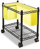 A Picture of product FEL-45081 Fellowes® High-Capacity Rolling File Cart Metal, 1 Shelf, 2 Bins, 24" x 14" 20.5", Black