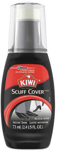 Kiwi Scuff Cover Liquid Shoe Polish Black Bottle With Sponge