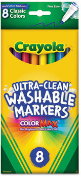 Crayola® Ultra-Clean Washable™ Classic Markers,  Fine Point, Classic Colors, 8/Pack