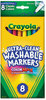 A Picture of product CYO-587809 Crayola® Ultra-Clean Washable™ Classic Markers,  Fine Point, Classic Colors, 8/Pack