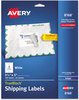 A Picture of product AVE-8168 Avery® Shipping Labels with TrueBlock® Technology w/ Inkjet Printers, 3.5 x 5, White, 4/Sheet, 25 Sheets/Pack