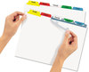 A Picture of product AVE-11423 Avery® Print & Apply Index Maker® Clear Label Dividers with Easy Printable Strip and Color Tabs 5-Tab, 11 x 8.5, White, Traditional 25 Sets