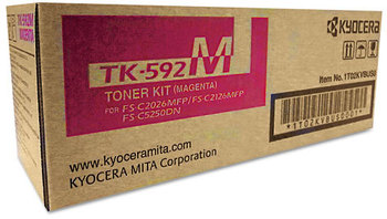 Kyocera TK592C, TK592K, TK592M, TK592Y Toner,  5,000 Page-Yield, Magenta