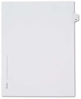 Avery® Preprinted Allstate® Style Legal Dividers Exhibit Side Tab Index 26-Tab, W, 11 x 8.5, White, 25/Pack