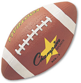 Champion Sports Rubber Sports Ball,  For Football, Intermediate Size, Brown