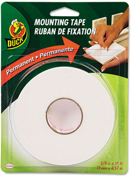 Duck® Double-Stick Foam Mounting Tape,  3/4" x 15ft, White