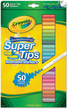 Crayola® Washable Super Tips Markers,  Assorted, 50/Set