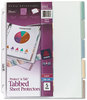 A Picture of product AVE-74160 Avery® Protect 'n Tab™ Tabbed Sheet Protectors Top-Load Clear w/Five Tabs, Letter