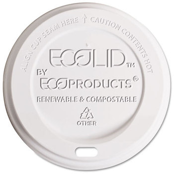 Eco-Products® EcoLid® Hot Cup Lid,  Fits 10-20oz Hot Cups, 50/PK, 16 PK/CT