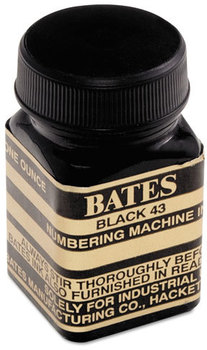 Bates® Numbering Machine Ink,  1 oz Bottle, Black