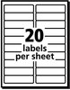 A Picture of product AVE-8461 Avery® Easy Peel® White Address Labels with Sure Feed® Technology w/ Inkjet Printers, 1 x 4, 20/Sheet, 100 Sheets/Box