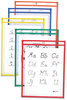 A Picture of product CLI-42620 C-Line® Reusable Dry Erase Pockets,  Open on 2 Sides, 9 x 12, Asst. Primary Colors, 25/PK