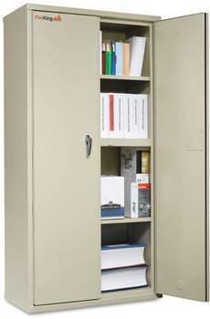 FireKing® Insulated Storage Cabinet,  36w x 19-1/4d x 72h, UL Listed 350°, Parchment