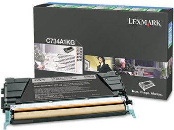 Lexmark™ C734A1YG-C734A2CG Toner,  Return Program, 8000 Page-Yield, Black
