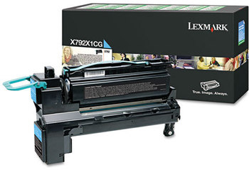 Lexmark™ X792X2YG-X792X1KG Toner,  20,000 Page-Yield, Cyan