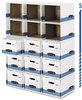 A Picture of product FEL-0162601 Bankers Box® File/Cube Shell Legal/Letter, 23.75 x 19.75, White/Blue, 6/Carton