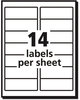A Picture of product AVE-5162 Avery® Easy Peel® White Address Labels with Sure Feed® Technology w/ Laser Printers, 1.33 x 4, 14/Sheet, 100 Sheets/Box