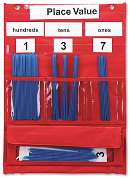 Learning Resources® Counting and Place Value Pocket Chart,  Straws, 13 x 17 3/4