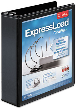 Cardinal® ExpressLoad™ ClearVue™ Locking D-Ring Binder,  2" Cap, 11 x 8 1/2, Black