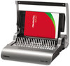 A Picture of product FEL-5217401 Fellowes® Quasar™ Manual Wire Binding Machine 130 Sheets, 8.13 x 15.38 5.13, Metallic Gray