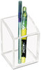 A Picture of product KTK-AD20 Kantek Pencil Cup,  2 3/4 x 2 3/4 x 4, Clear
