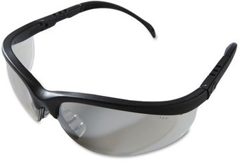 Crews® Klondike® Safety Glasses,  Black Matte Frame, Clear Mirror Lens