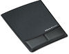 A Picture of product FEL-9180901 Fellowes® Palm and Wrist Supports with Microban® Protection Ergonomic Memory Foam Rest Attached Mouse Pad, 8.25 x 9.87, Black